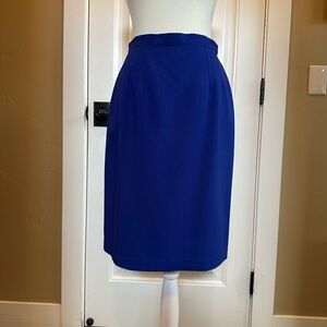 Elegant Royal Blue Linen Women's Skirt